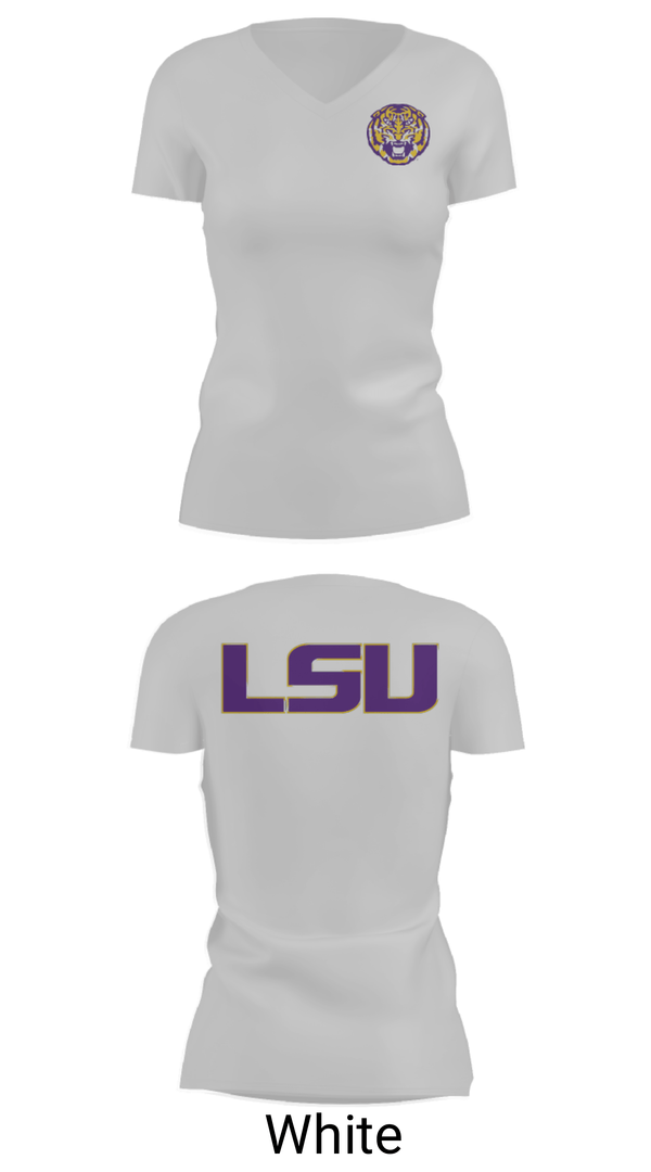 Women's Short Sleeve Vneck Shirt, Louisiana State University, Spirit Store, Teamtime, Team time, sublimation, custom sports apparel, team uniforms, spirit wear, spiritwear, sports uniforms, custom shirts, team store, custom team store, fundraiser sports, apparel fundraiser