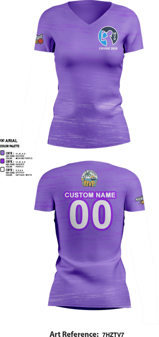 Womens Short Sleeve Vneck Shirt, MVP Cruise 2025, Spirit Store, Teamtime, Team time, sublimation, custom sports apparel, team uniforms, spirit wear, spiritwear, sports uniforms, custom shirts, team store, custom team store, fundraiser sports, apparel fundraiser