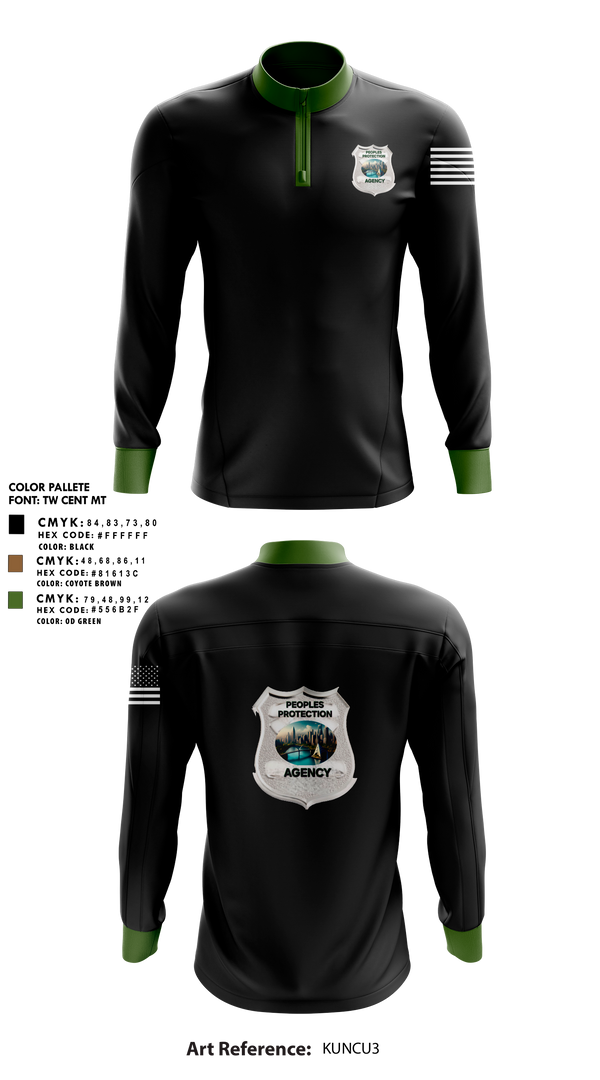 Quarter Zip Jacket, Peoples Protection Agency, LLC, , Teamtime, Team time, sublimation, custom sports apparel, team uniforms, spirit wear, spiritwear, sports uniforms, custom shirts, team store, custom team store, fundraiser sports, apparel fundraiser