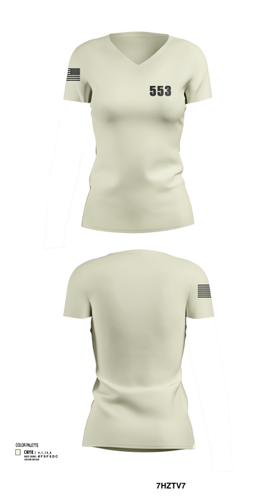 553 74727013 Women's Short Sleeve V-neck Shirt - 112