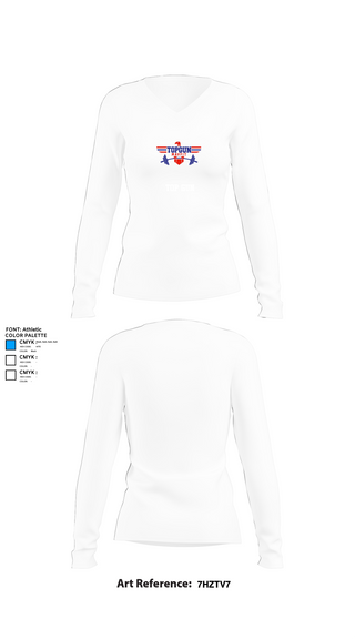 Womens Long Sleeve Vneck Shirt, Top Gun, Spirit Store, Teamtime, Team time, sublimation, custom sports apparel, team uniforms, spirit wear, spiritwear, sports uniforms, custom shirts, team store, custom team store, fundraiser sports, apparel fundraiser
