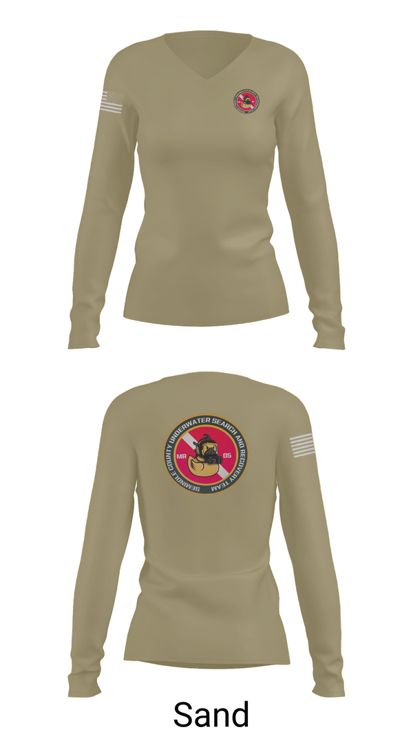 Womens Long Sleeve Vneck Shirt, SCSO USART, , Teamtime, Team time, sublimation, custom sports apparel, team uniforms, spirit wear, spiritwear, sports uniforms, custom shirts, team store, custom team store, fundraiser sports, apparel fundraiser