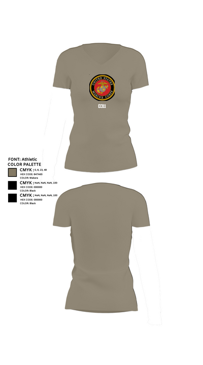 O311 60361222 Women's Short Sleeve V-neck Shirt - 64