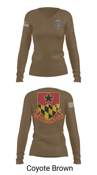 Women's Long Sleeve Vneck Shirt, 2nd MTB/70th RTI, Army, Teamtime, Team time, sublimation, custom sports apparel, team uniforms, spirit wear, spiritwear, sports uniforms, custom shirts, team store, custom team store, fundraiser sports, apparel fundraiser