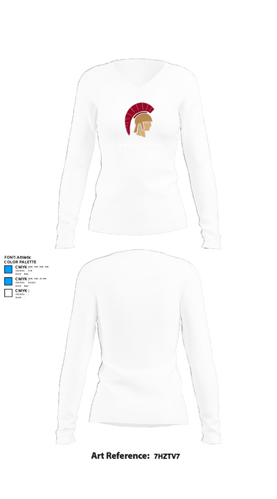 Charleston High School Golf 68325325 Women's Long Sleeve V-neck Shirt - 15