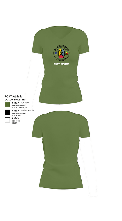 Fort moore 23614259 Women's Short Sleeve V-neck Shirt - 44