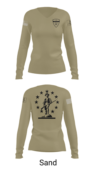 Womens Long Sleeve Vneck Shirt, 2nd Company Governor's Foot Guard, , Teamtime, Team time, sublimation, custom sports apparel, team uniforms, spirit wear, spiritwear, sports uniforms, custom shirts, team store, custom team store, fundraiser sports, apparel fundraiser