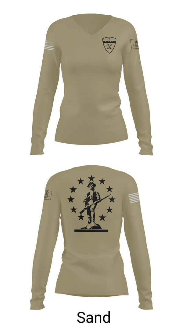 Womens Long Sleeve Vneck Shirt, 2nd Company Governor's Foot Guard, , Teamtime, Team time, sublimation, custom sports apparel, team uniforms, spirit wear, spiritwear, sports uniforms, custom shirts, team store, custom team store, fundraiser sports, apparel fundraiser