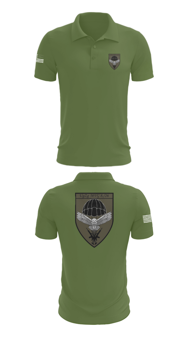 Short Sleeve Performance Polo, 8.FschJgRgt 26, Army, Teamtime, Team time, sublimation, custom sports apparel, team uniforms, spirit wear, spiritwear, sports uniforms, custom shirts, team store, custom team store, fundraiser sports, apparel fundraiser