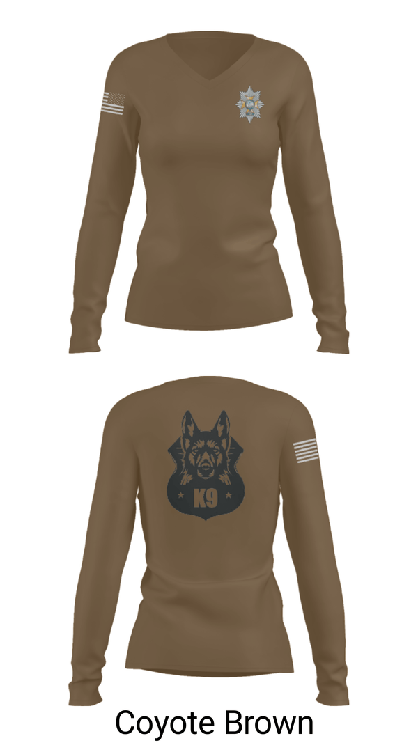 Women's Long Sleeve Vneck Shirt, Sherwood Foresters, Army, Teamtime, Team time, sublimation, custom sports apparel, team uniforms, spirit wear, spiritwear, sports uniforms, custom shirts, team store, custom team store, fundraiser sports, apparel fundraiser