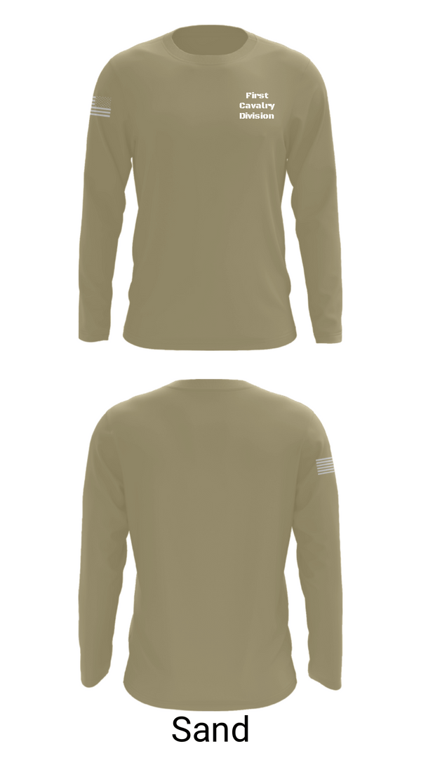 Long Sleeve Performance Shirt, First Cavalry Division, Army, Teamtime, Team time, sublimation, custom sports apparel, team uniforms, spirit wear, spiritwear, sports uniforms, custom shirts, team store, custom team store, fundraiser sports, apparel fundraiser