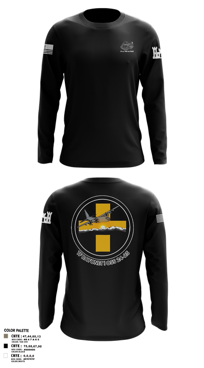 B Co 766 EN BeB 1st Platoon Armored Turtles Long Sleeve Performance Shirt 12