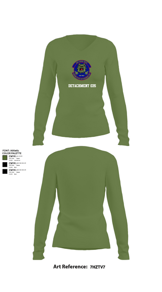 Womens Long Sleeve Vneck Shirt, Detachment 035, Air Force, Teamtime, Team time, sublimation, custom sports apparel, team uniforms, spirit wear, spiritwear, sports uniforms, custom shirts, team store, custom team store, fundraiser sports, apparel fundraiser
