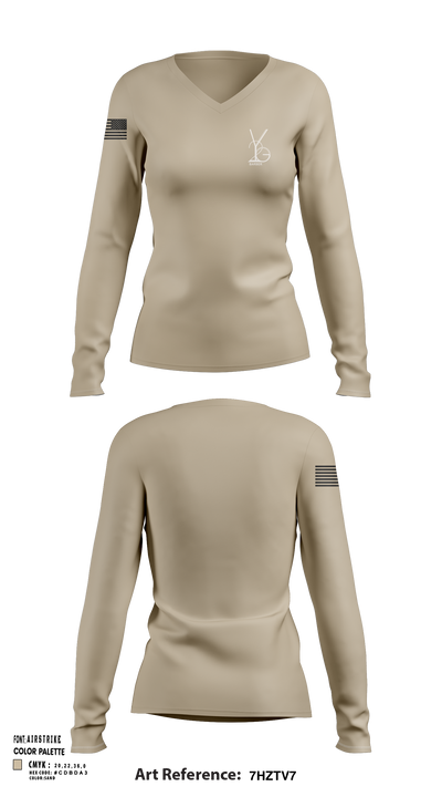 Y2GRANT 69219552 Women's Long Sleeve V-neck Shirt - 104