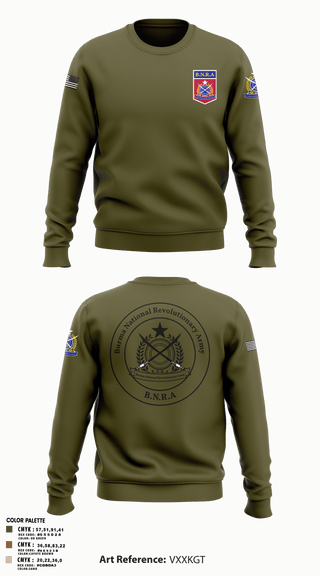 Crew Neck Sweatshirt, B.N.R.AB.N.R.Army, Army, Teamtime, Team time, sublimation, custom sports apparel, team uniforms, spirit wear, spiritwear, sports uniforms, custom shirts, team store, custom team store, fundraiser sports, apparel fundraiser