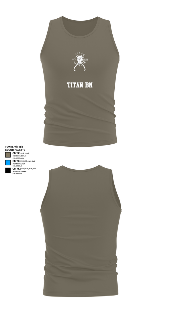 Tank Top, TITAN BN, Army, Teamtime, Team time, sublimation, custom sports apparel, team uniforms, spirit wear, spiritwear, sports uniforms, custom shirts, team store, custom team store, fundraiser sports, apparel fundraiser