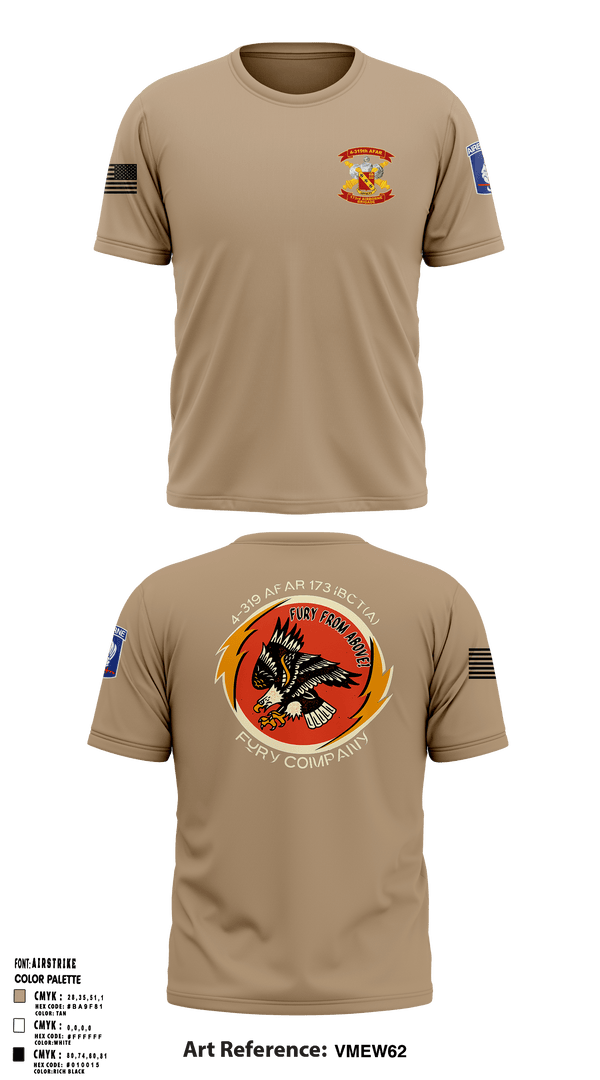 Old School Cotton Feel Shirt, FCO 4-319 AFAR, 173 IBCT(A), Army, Teamtime, Team time, sublimation, custom sports apparel, team uniforms, spirit wear, spiritwear, sports uniforms, custom shirts, team store, custom team store, fundraiser sports, apparel fundraiser