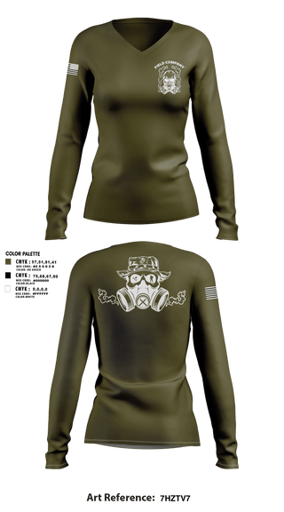 Women's Long Sleeve Vneck Shirt, Field Company, Marines, Teamtime, Team time, sublimation, custom sports apparel, team uniforms, spirit wear, spiritwear, sports uniforms, custom shirts, team store, custom team store, fundraiser sports, apparel fundraiser