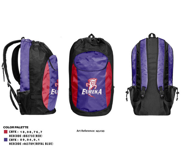Gear Bag, Eureka High School Basketball, Women's Basketball, Teamtime, Team time, sublimation, custom sports apparel, team uniforms, spirit wear, spiritwear, sports uniforms, custom shirts, team store, custom team store, fundraiser sports, apparel fundraiser