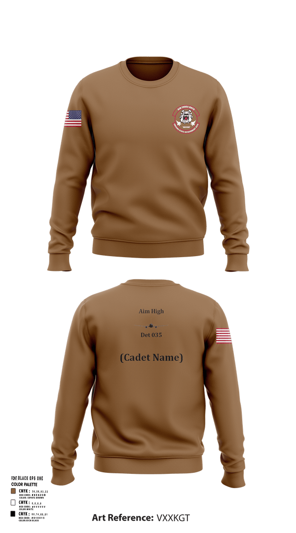 Crew Neck Sweatshirt, Detachment 035, Air Force, Teamtime, Team time, sublimation, custom sports apparel, team uniforms, spirit wear, spiritwear, sports uniforms, custom shirts, team store, custom team store, fundraiser sports, apparel fundraiser