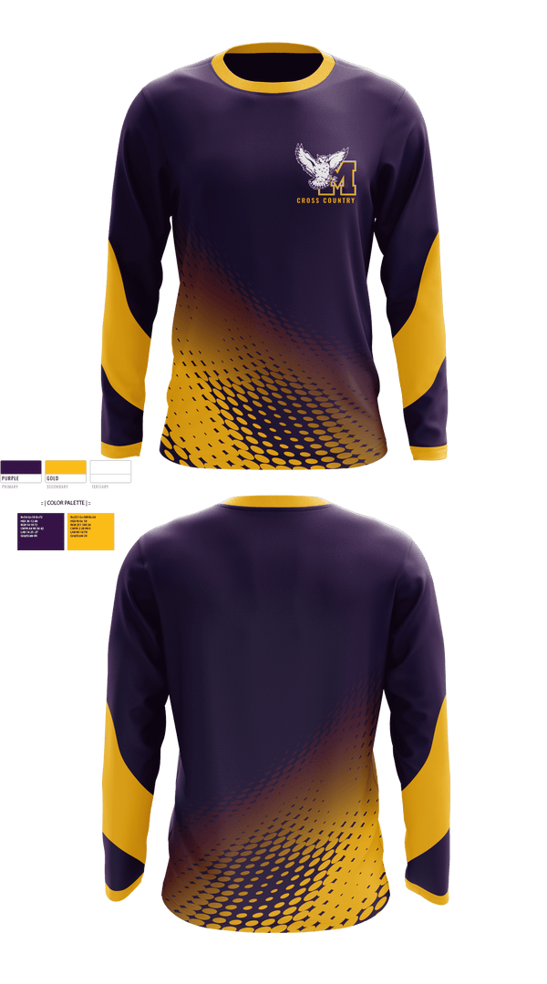 Long Sleeve Performance Shirt, Monticello High School Cross Country, Cross Country, Teamtime, Team time, sublimation, custom sports apparel, team uniforms, spirit wear, spiritwear, sports uniforms, custom shirts, team store, custom team store, fundraiser sports, apparel fundraiser