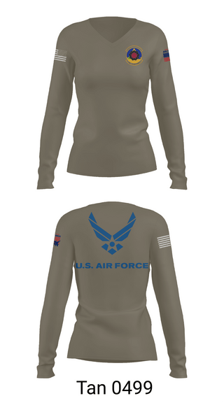 Womens Long Sleeve Vneck Shirt 1, 4th Component Maintenance Squadron, , Teamtime, Team time, sublimation, custom sports apparel, team uniforms, spirit wear, spiritwear, sports uniforms, custom shirts, team store, custom team store, fundraiser sports, apparel fundraiser