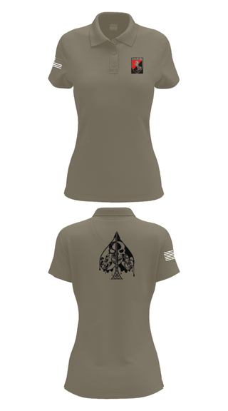 Womens Short Sleeve Performance Polo, Dealer Company, 1/11 ACR, Army, Teamtime, Team time, sublimation, custom sports apparel, team uniforms, spirit wear, spiritwear, sports uniforms, custom shirts, team store, custom team store, fundraiser sports, apparel fundraiser