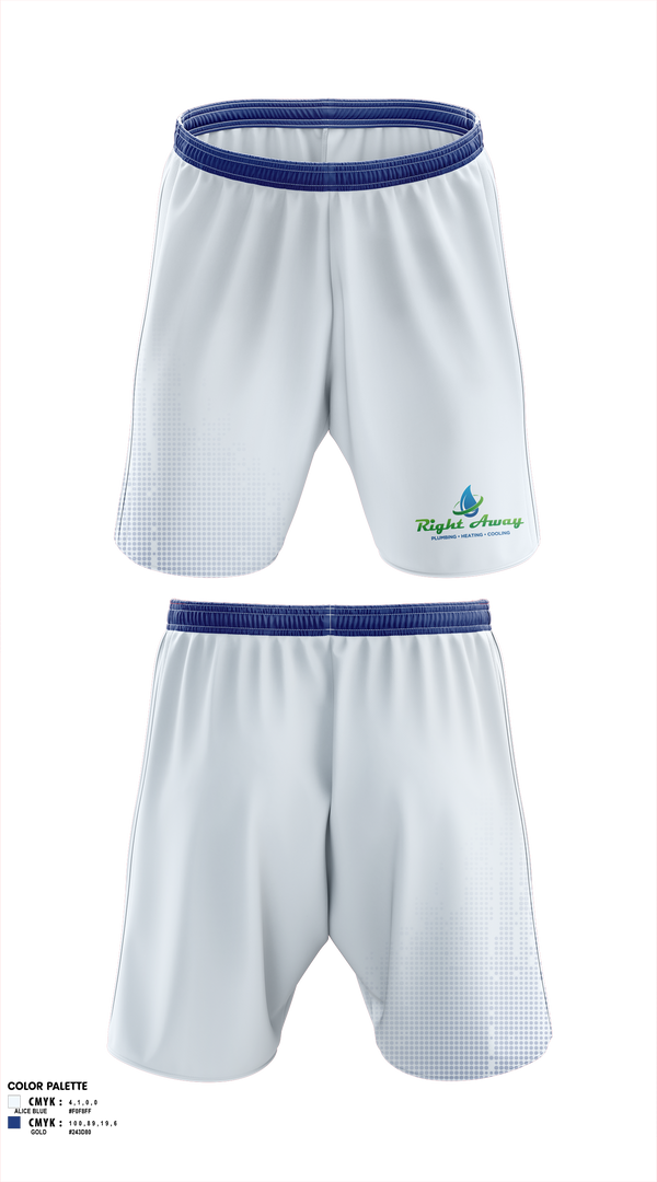Athletic Shorts With Pockets, Right away plumbing sewer heating cooling, , Teamtime, Team time, sublimation, custom sports apparel, team uniforms, spirit wear, spiritwear, sports uniforms, custom shirts, team store, custom team store, fundraiser sports, apparel fundraiser
