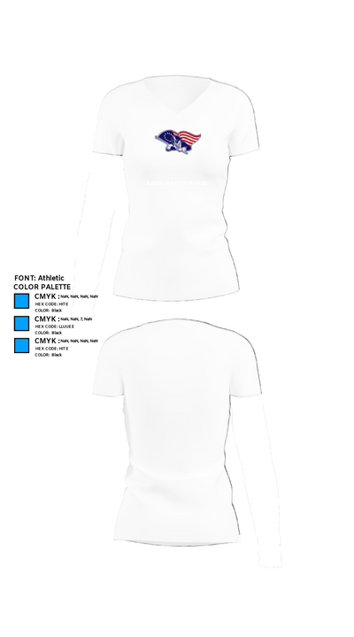 Red Land High School Cheer 22621140 Women's Short Sleeve V-neck Shirt - 18