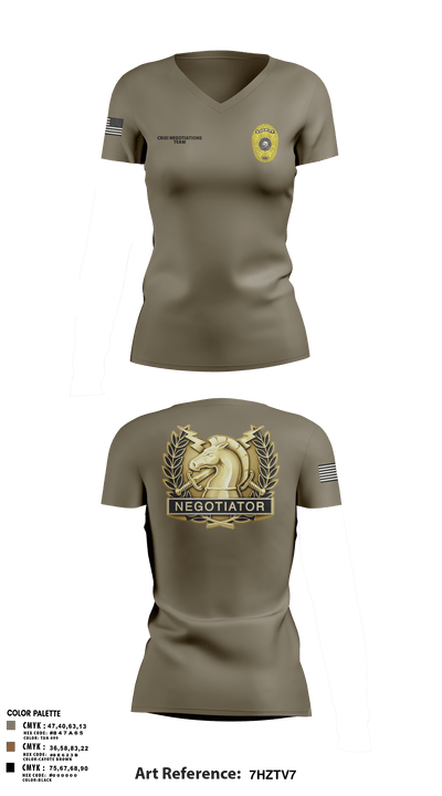 HCSO CNT 41668250 Women's Short Sleeve V-neck Shirt - 10