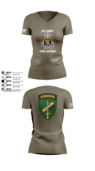 Womens Short Sleeve Vneck Shirt, Civil Affairs Schoolhouse, , Teamtime, Team time, sublimation, custom sports apparel, team uniforms, spirit wear, spiritwear, sports uniforms, custom shirts, team store, custom team store, fundraiser sports, apparel fundraiser