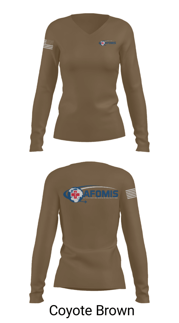 Women's Long Sleeve Vneck Shirt, AFOMIS, Air Force, Teamtime, Team time, sublimation, custom sports apparel, team uniforms, spirit wear, spiritwear, sports uniforms, custom shirts, team store, custom team store, fundraiser sports, apparel fundraiser