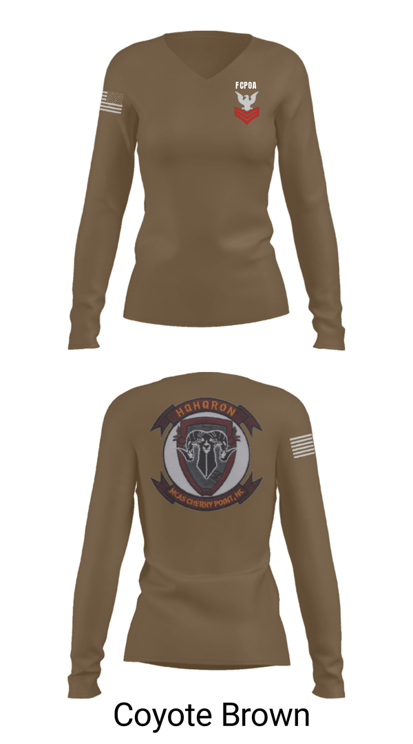 Women's Long Sleeve Vneck Shirt, MCAS CHERRY POINT. H&HS, Navy, Teamtime, Team time, sublimation, custom sports apparel, team uniforms, spirit wear, spiritwear, sports uniforms, custom shirts, team store, custom team store, fundraiser sports, apparel fundraiser