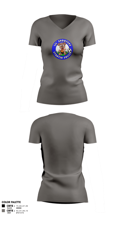 Lil' Shooters Starter Soccer 54199018 Women's Short Sleeve V-neck Shirt - 1
