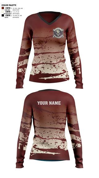 Womens Long Sleeve Vneck Shirt, Dead Balls Society, Bowling, Teamtime, Team time, sublimation, custom sports apparel, team uniforms, spirit wear, spiritwear, sports uniforms, custom shirts, team store, custom team store, fundraiser sports, apparel fundraiser