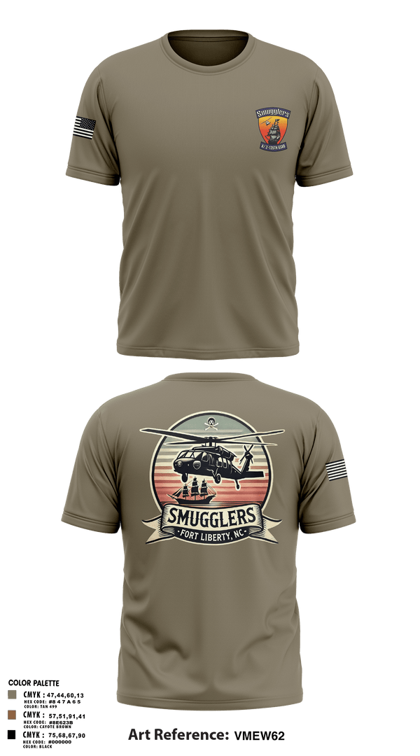 Old School Cotton Feel Shirt, A/2135th GSAB “SMUGGLERS”, Army, Teamtime, Team time, sublimation, custom sports apparel, team uniforms, spirit wear, spiritwear, sports uniforms, custom shirts, team store, custom team store, fundraiser sports, apparel fundraiser