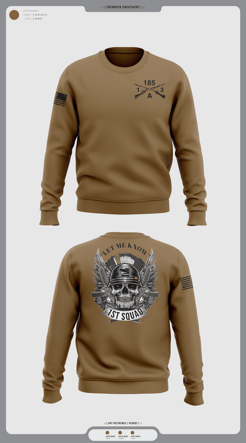 Crew Neck Sweatshirt, ACO 1-185INF, Army, Teamtime, Team time, sublimation, custom sports apparel, team uniforms, spirit wear, spiritwear, sports uniforms, custom shirts, team store, custom team store, fundraiser sports, apparel fundraiser