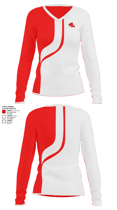 Twin Lakes High School Baseball 66563566 Women's Long Sleeve V-neck Shirt - 34