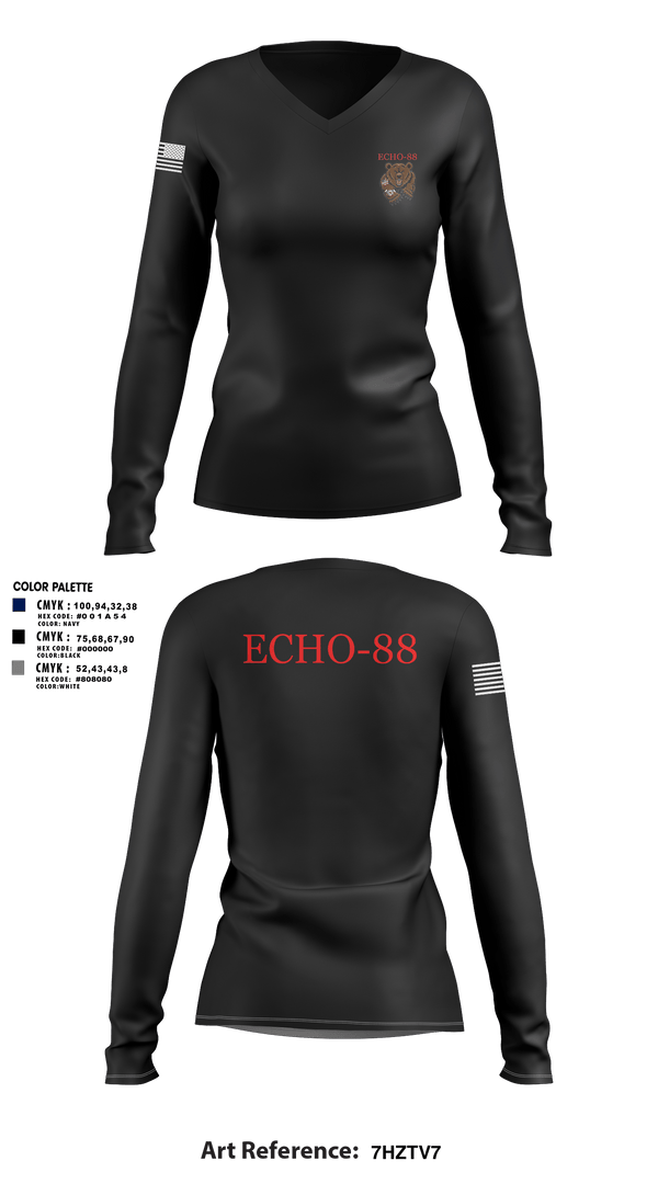 Womens Long Sleeve Vneck Shirt, ECHO-88ECHO-88ECHO-88, , Teamtime, Team time, sublimation, custom sports apparel, team uniforms, spirit wear, spiritwear, sports uniforms, custom shirts, team store, custom team store, fundraiser sports, apparel fundraiser