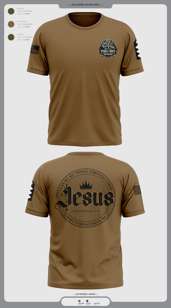 Old School Cotton Feel Shirt, Strike force Battalion, Army, Teamtime, Team time, sublimation, custom sports apparel, team uniforms, spirit wear, spiritwear, sports uniforms, custom shirts, team store, custom team store, fundraiser sports, apparel fundraiser