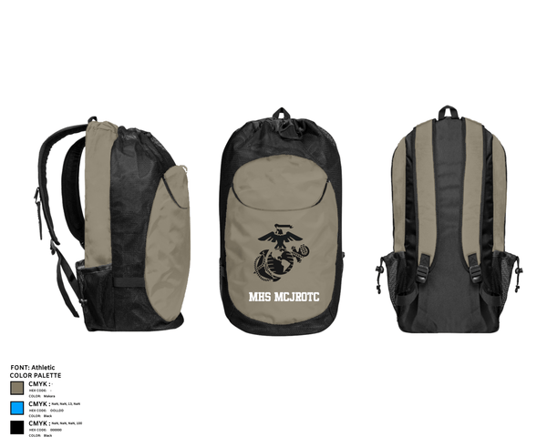 Gear Bag, MHS MCJROTC, Marines, Teamtime, Team time, sublimation, custom sports apparel, team uniforms, spirit wear, spiritwear, sports uniforms, custom shirts, team store, custom team store, fundraiser sports, apparel fundraiser