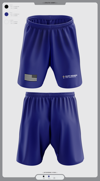 Athletic Shorts With Pockets, Silent Wounds and Warriors Foundation, , Teamtime, Team time, sublimation, custom sports apparel, team uniforms, spirit wear, spiritwear, sports uniforms, custom shirts, team store, custom team store, fundraiser sports, apparel fundraiser