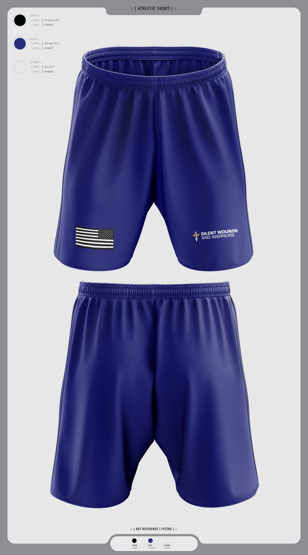 Athletic Shorts With Pockets, Silent Wounds and Warriors Foundation, , Teamtime, Team time, sublimation, custom sports apparel, team uniforms, spirit wear, spiritwear, sports uniforms, custom shirts, team store, custom team store, fundraiser sports, apparel fundraiser