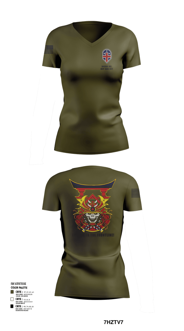 Womens Short Sleeve Vneck Shirt, 343rd Medical Hospital Augmentation Detachment, , Teamtime, Team time, sublimation, custom sports apparel, team uniforms, spirit wear, spiritwear, sports uniforms, custom shirts, team store, custom team store, fundraiser sports, apparel fundraiser