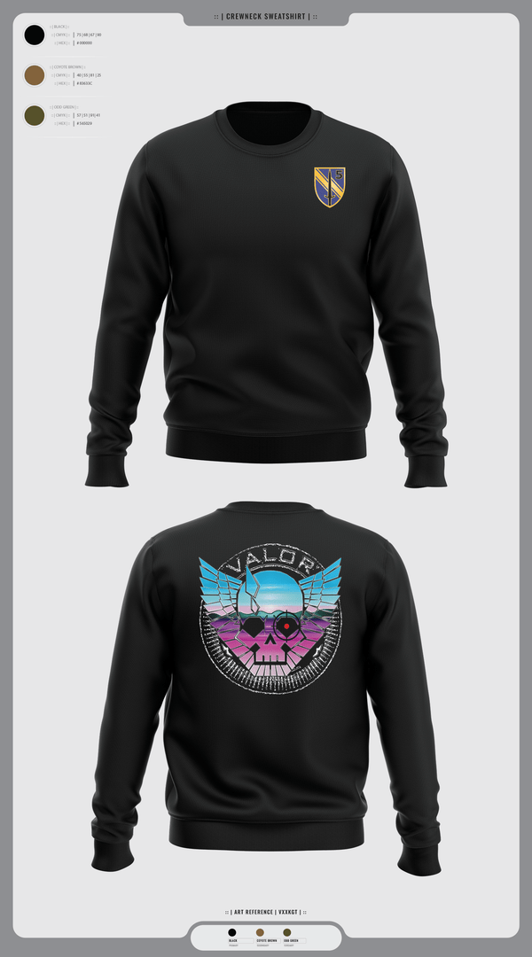 Crew Neck Sweatshirt, VALOR CO. 5BN, 1SFAB, Army, Teamtime, Team time, sublimation, custom sports apparel, team uniforms, spirit wear, spiritwear, sports uniforms, custom shirts, team store, custom team store, fundraiser sports, apparel fundraiser