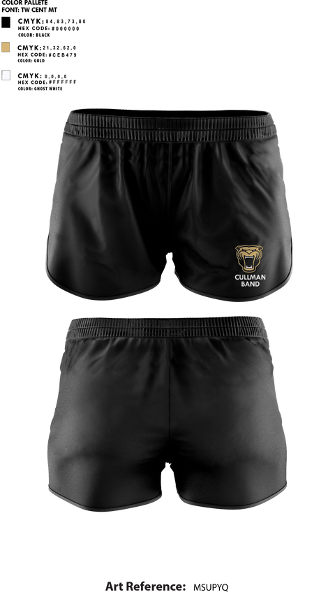 Womens Shorts, Cullman Middle School Band, Spirit Store, Teamtime, Team time, sublimation, custom sports apparel, team uniforms, spirit wear, spiritwear, sports uniforms, custom shirts, team store, custom team store, fundraiser sports, apparel fundraiser