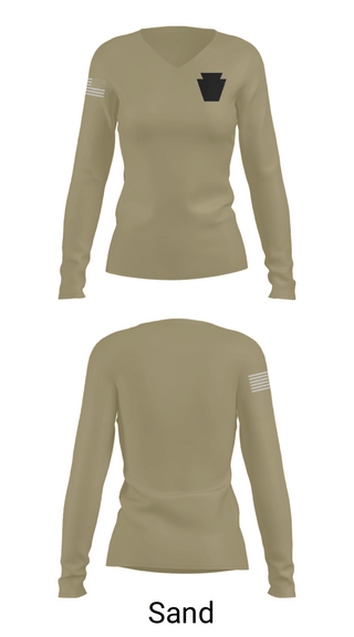 Womens Long Sleeve Vneck Shirt, Blackout, National Guard, Teamtime, Team time, sublimation, custom sports apparel, team uniforms, spirit wear, spiritwear, sports uniforms, custom shirts, team store, custom team store, fundraiser sports, apparel fundraiser