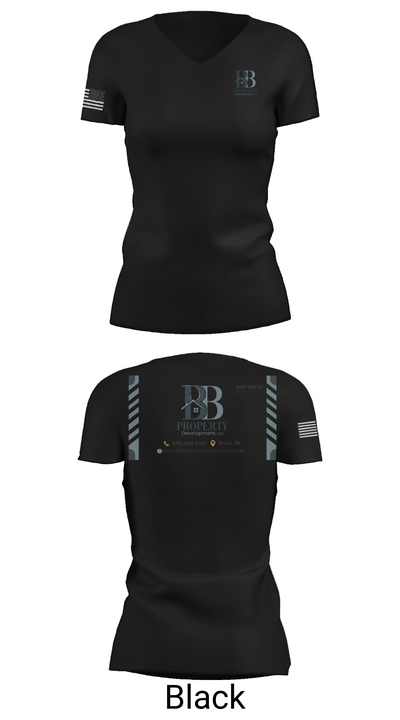 BB PROPERTY DEVELOPMENT 19213306 Women's Short Sleeve V-neck Shirt - 38