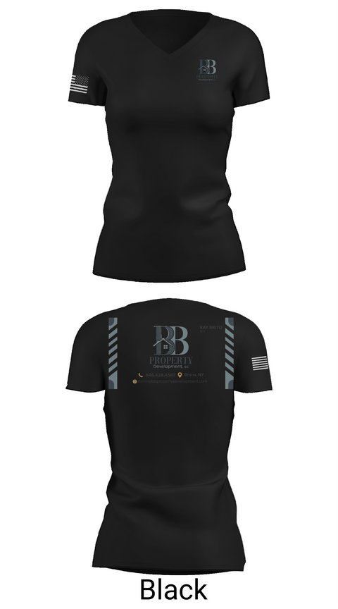Womens Short Sleeve Vneck Shirt, BB PROPERTY DEVELOPMENT, , Teamtime, Team time, sublimation, custom sports apparel, team uniforms, spirit wear, spiritwear, sports uniforms, custom shirts, team store, custom team store, fundraiser sports, apparel fundraiser