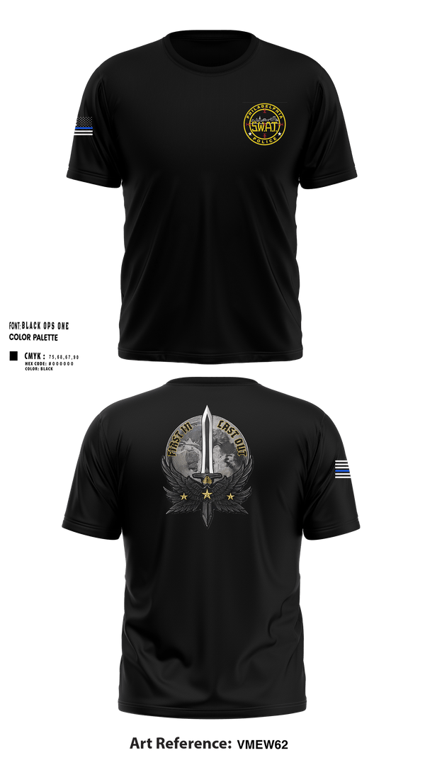 Short Sleeve Performance Shirt, Philadlphia SWAT, Police, Teamtime, Team time, sublimation, custom sports apparel, team uniforms, spirit wear, spiritwear, sports uniforms, custom shirts, team store, custom team store, fundraiser sports, apparel fundraiser